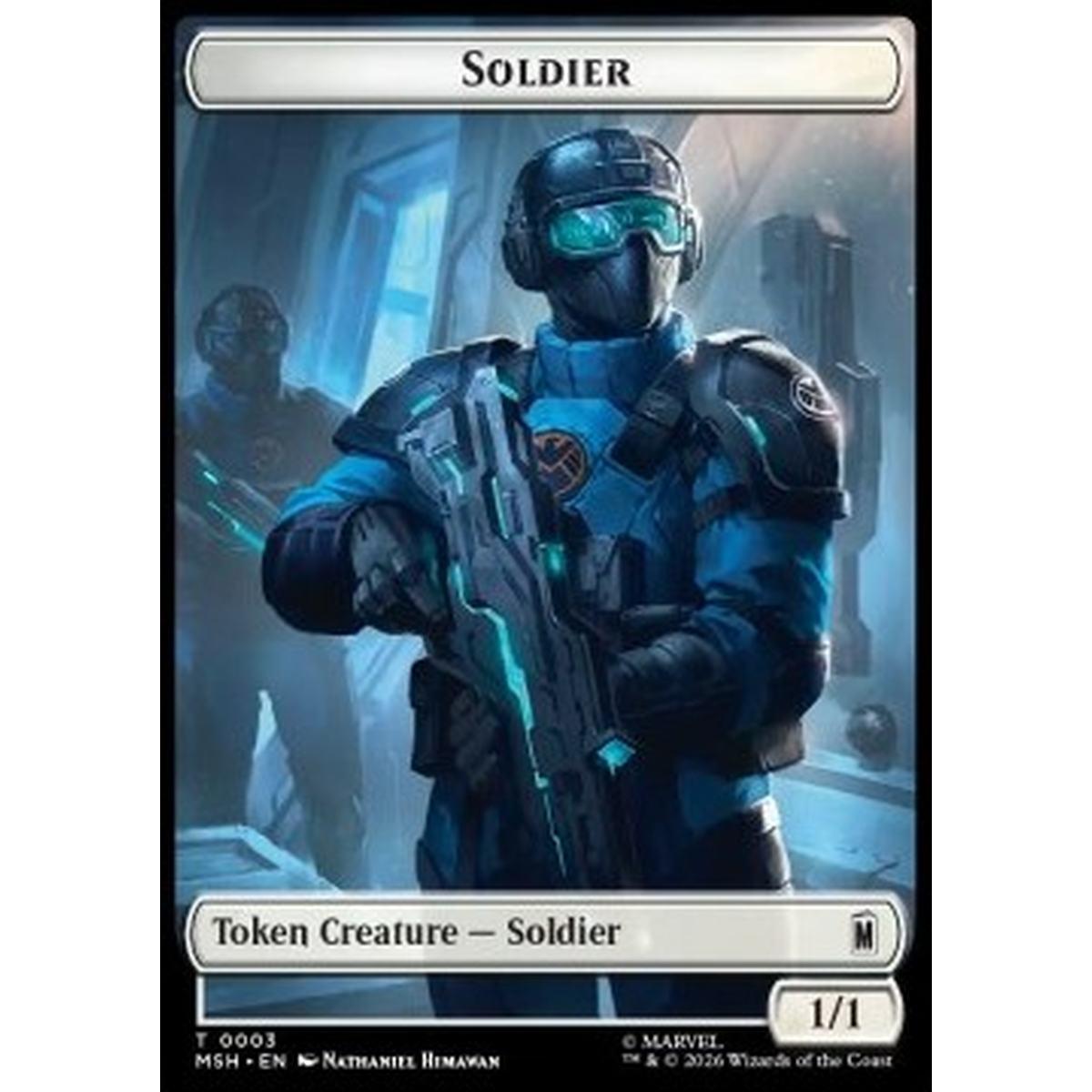 Soldier Token (W 1/1) // Villain Token (B 2/1) - Soldier Token (W 1/1) // Villain Token (B 2/1) - [TMSH][NM]