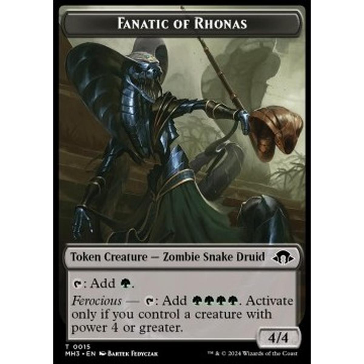 Fanatic of Rhonas Token (Black 4/4) - Fanatic of Rhonas Token (Black 4/4) - [TMH3][EX]