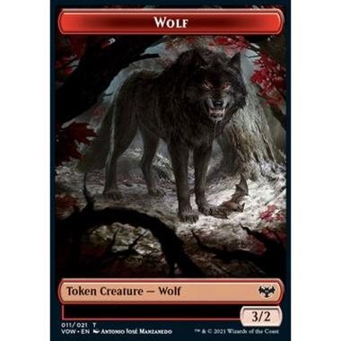 Wolf Token (Red 3/2) - Wolf Token (Red 3/2) - [XVOW] [NM]