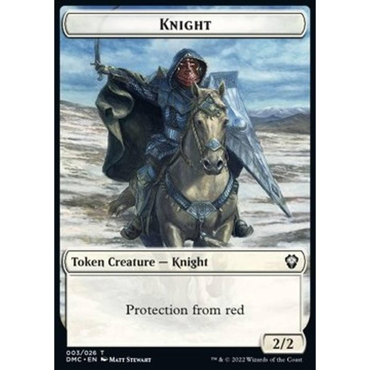 Knight Token (White 2/2 Protection from red) - Knight Token (White 2/2 Protection from red) - [XDMC] [NM]