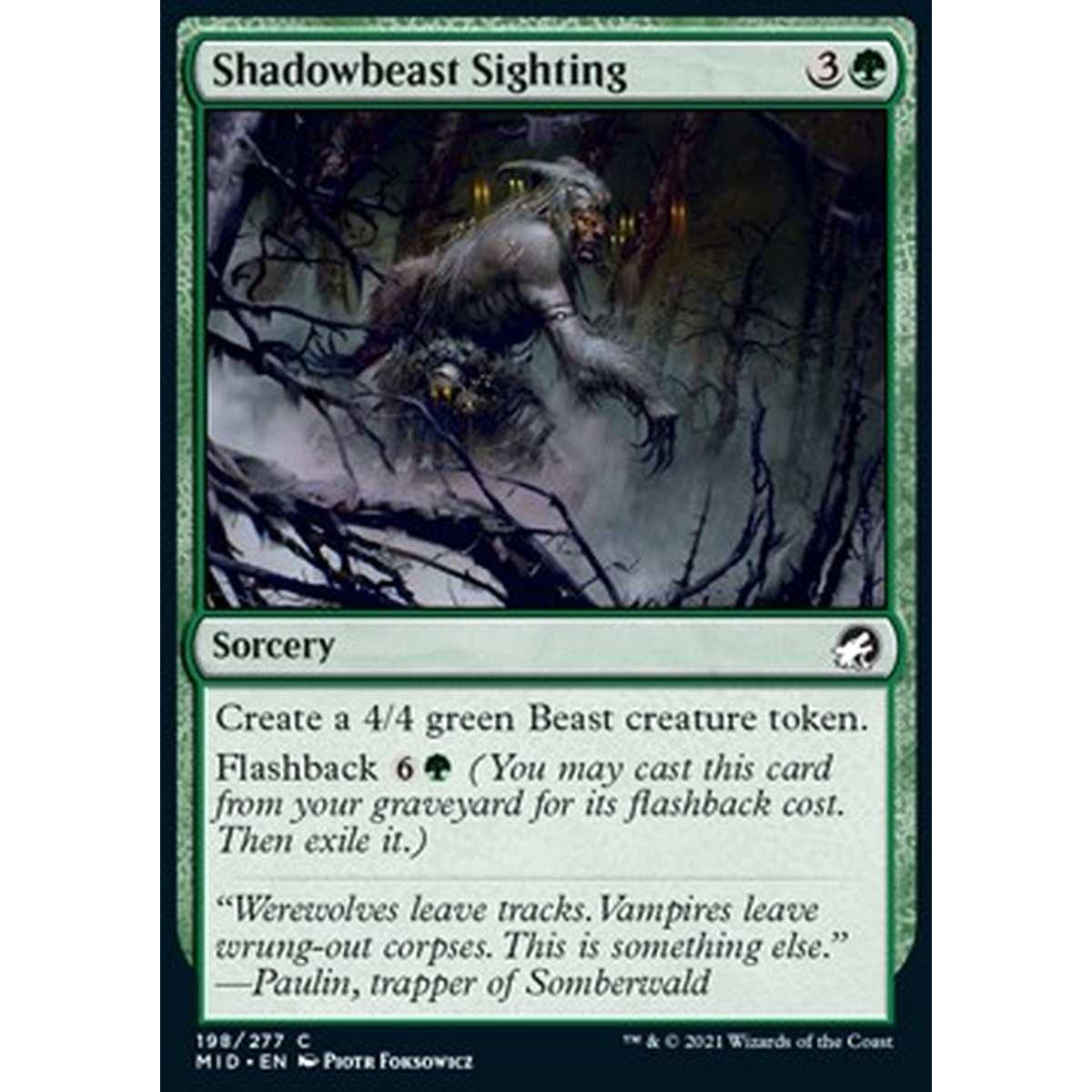 Shadowbeast Sighting - Avvistamento della Bestia d'Ombra - [MID] [NM] [Foil]