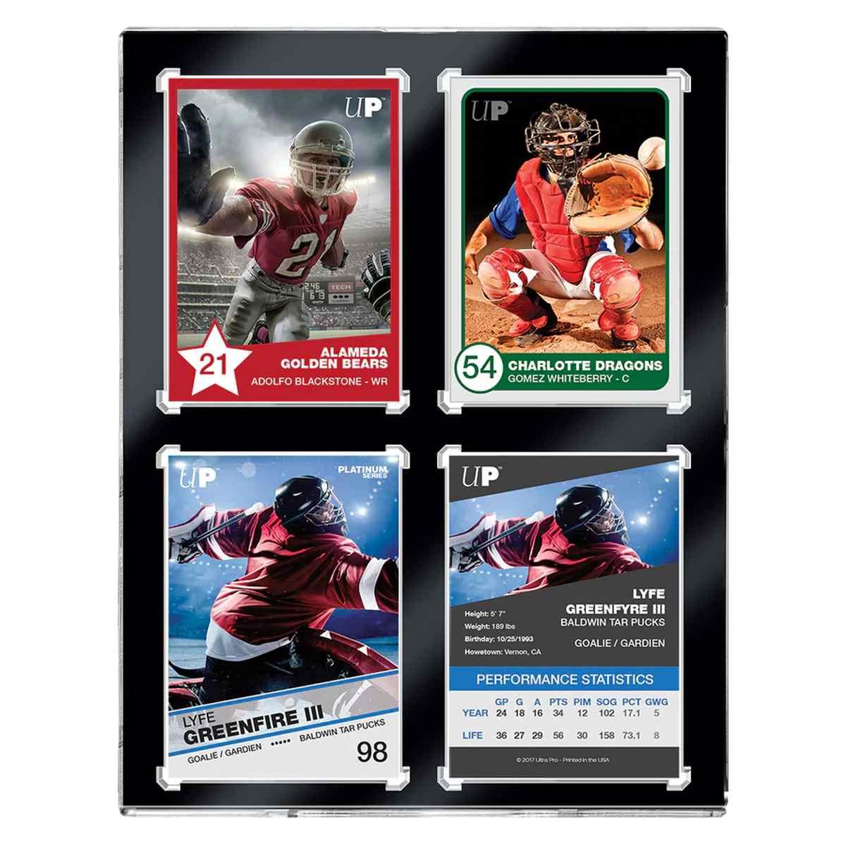 ONE-TOUCH 4 Card Black Border UV Magnetic Holder ULTRA PRO - 35 PT