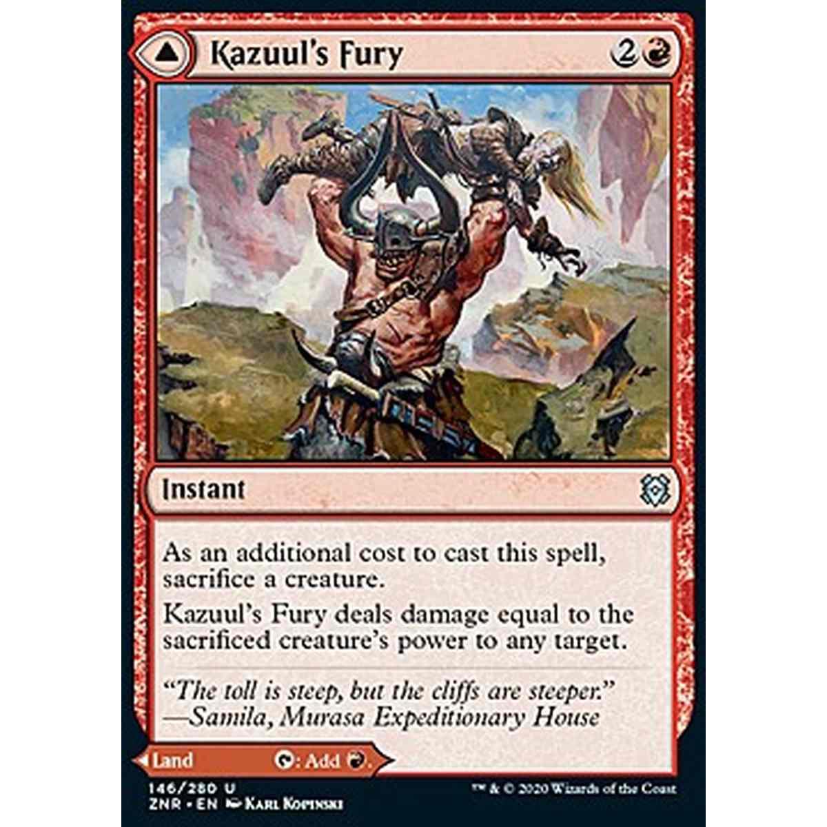Kazuul's Fury // Kazuul's Cliffs - Furia di Kazuul // Rupi di Kazuul - [ZNR] [NM]