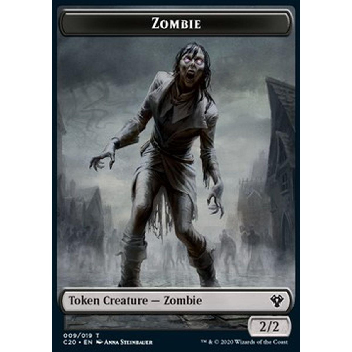 Zombie Token (B 2/2) // Human Soldier Token (W 1/1) (V.3) - Zombie Token (B 2/2) // Human Soldier Token (W 1/1) (V.3) - [C20] [NM]
