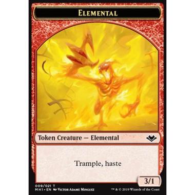Elemental Token (R 3/1 Trample, haste) // Goblin Token (R 1/1) - Elemental Token (R 3/1 Trample, haste) // Goblin Token (R 1/1) - [MH1] [NM]