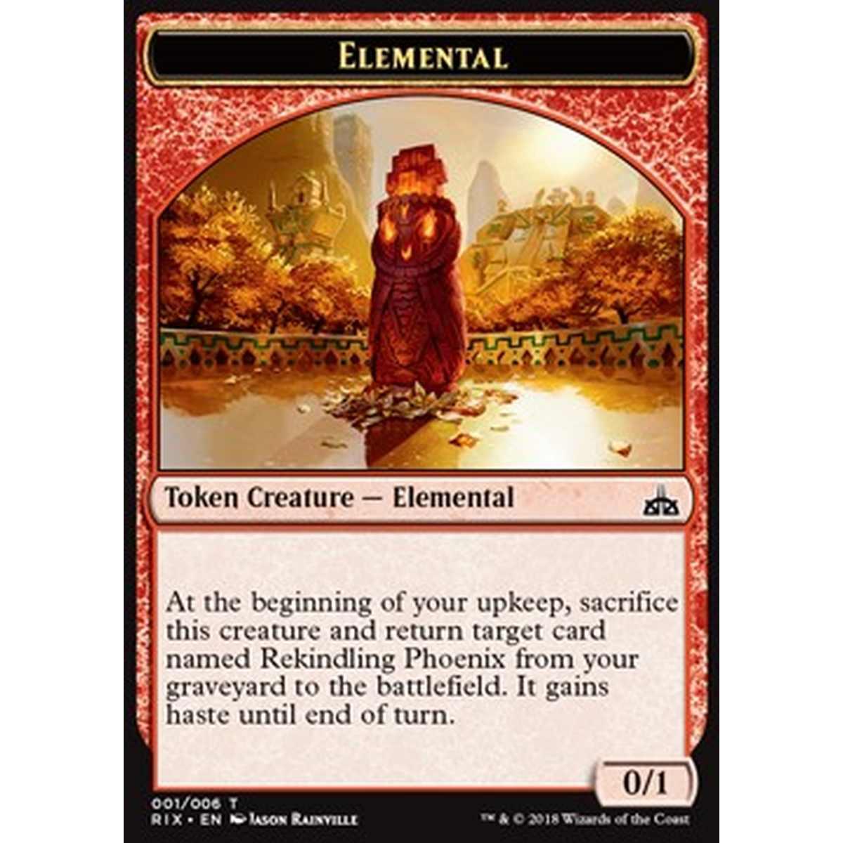 Elemental Token (Red 0/1) - Elemental Token (Red 0/1) - [RIX] [NM]