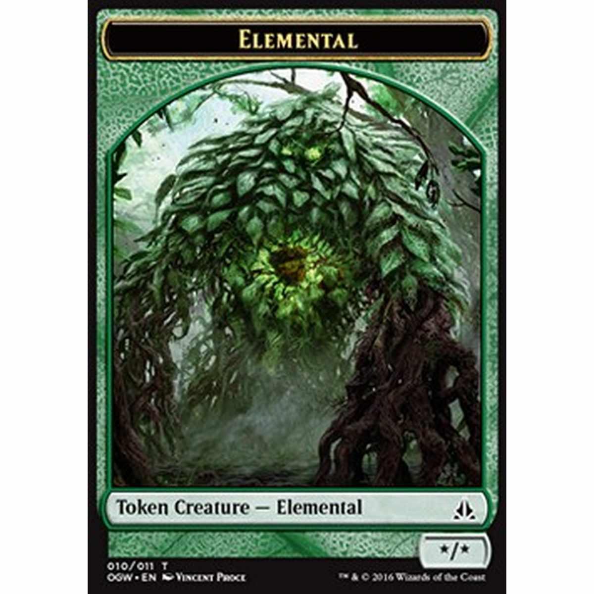 Elemental Token (Green */*) - Elemental Token (Green */*) - [OGW] [NM]