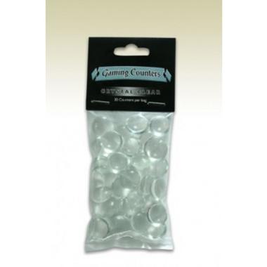Pietrine di vetro 30 Glass Gaming Counters - Crystal Clear