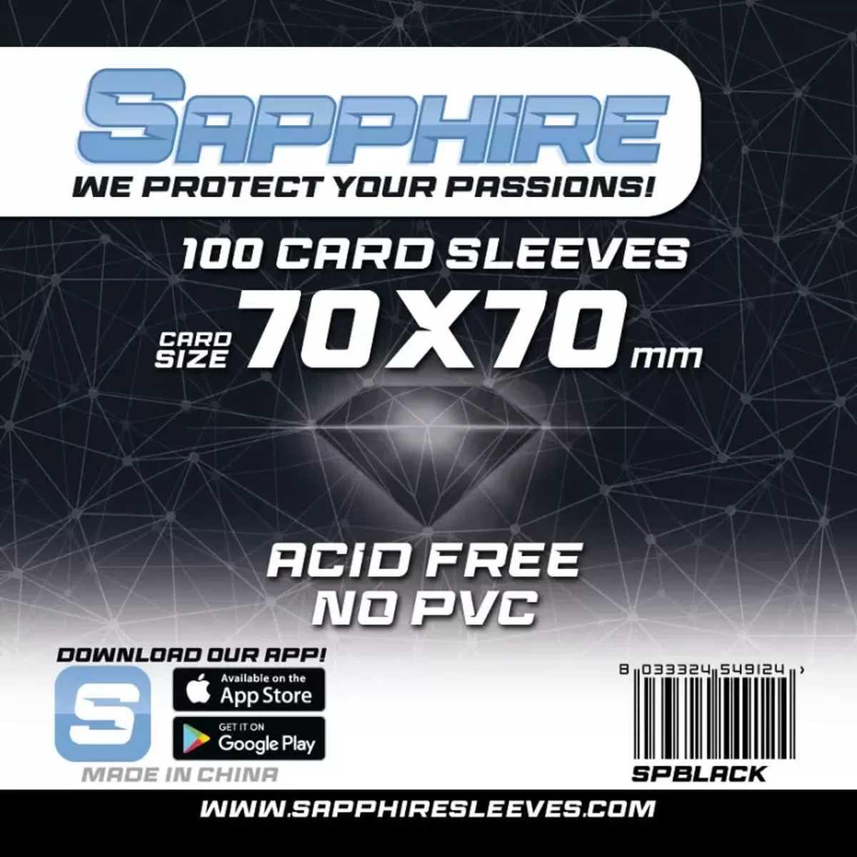Sapphire Sleeves: 100 Bustine 70x70 mm