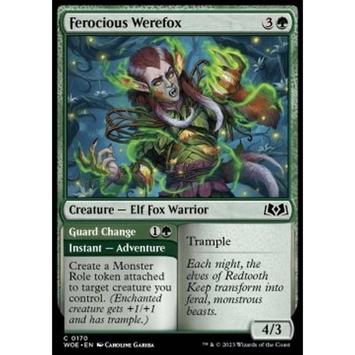 Ferocious Werefox // Guard Change - Ferocious Werefox // Guard Change - [WOE] [NM] [Foil]