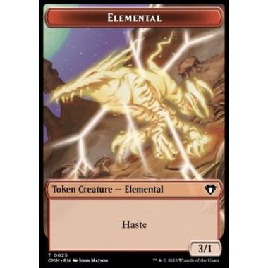 Elemental Token (R 3/1 Haste) // Clue Token - Elemental Token (R 3/1 Haste) // Clue Token - [XCMM] [NM]