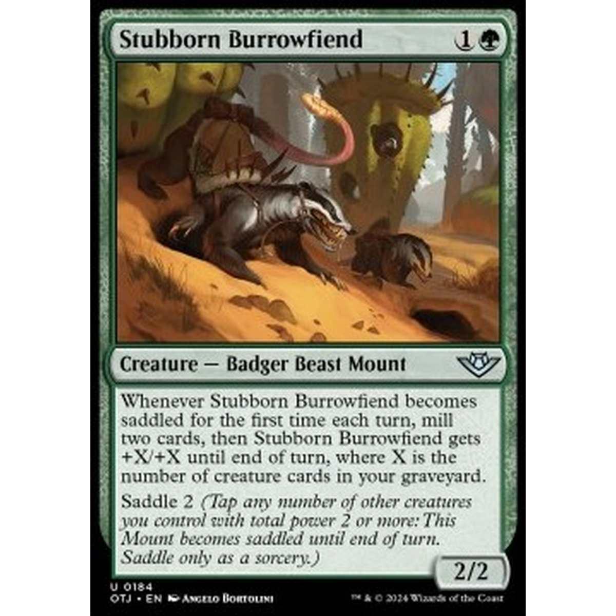 Stubborn Burrowfiend - Stubborn Burrowfiend - [OTJ] [NM]
