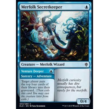 Merfolk Secretkeeper // Venture Deeper - Tritona Guardasegreti // Avventurarsi PiÃ¹ a Fondo - [ELD] [NM]