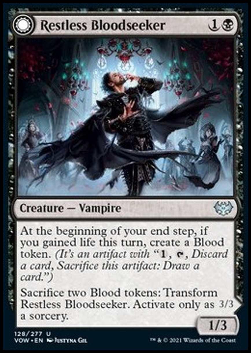 Restless Bloodseeker // Bloodsoaked Reveler - Cercasangue Inquieto // Dissoluto Inondato di Sangue - [VOW] [NM] [Foil]
