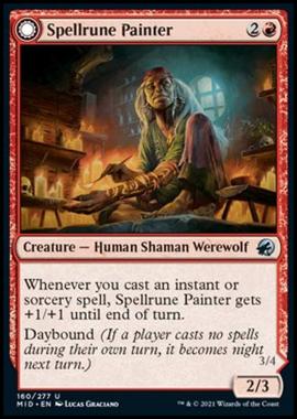 Spellrune Painter // Spellrune Howler - Pittrice di Rune Magiche // Ululatrice delle Rune Magiche - [MID] [NM] [Foil]