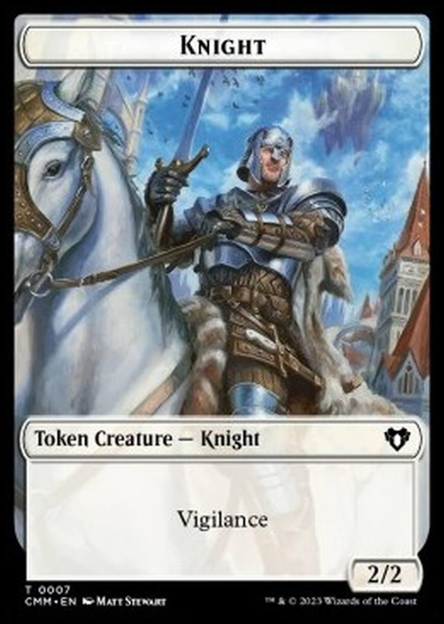 Knight Token (W 2/2 Vigilance) // Treasure Token - Knight Token (W 2/2 Vigilance) // Treasure Token - [XCMM] [NM]