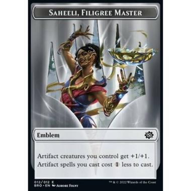 Saheeli, Filigree Master Emblem // Powerstone Token - Saheeli, Filigree Master Emblem // Powerstone Token - [XBRO] [NM] [Foil]