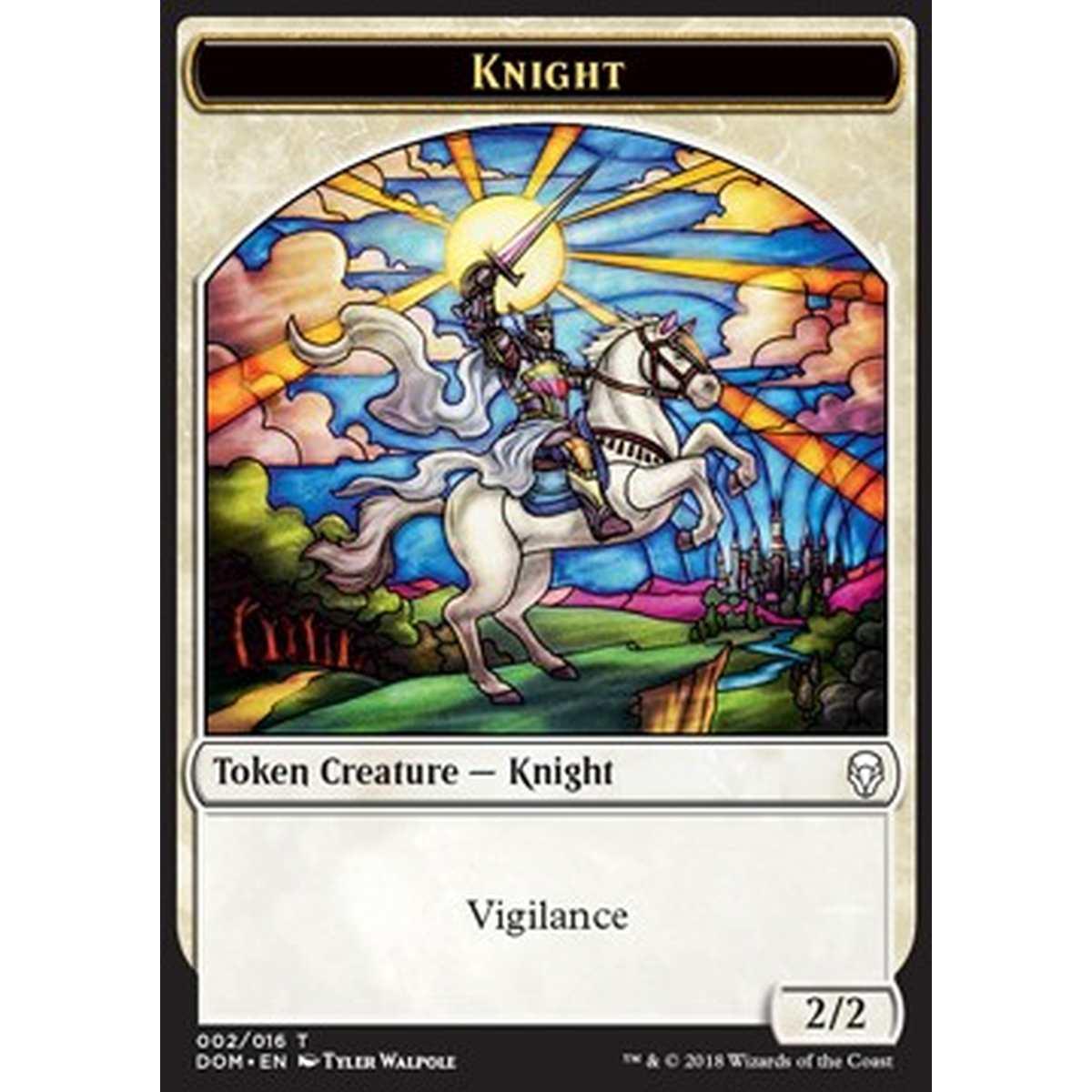 Knight Token (White 2/2 Vigilance) (V.2) - Knight Token (White 2/2 Vigilance) (V.2) - [DOM] [NM]