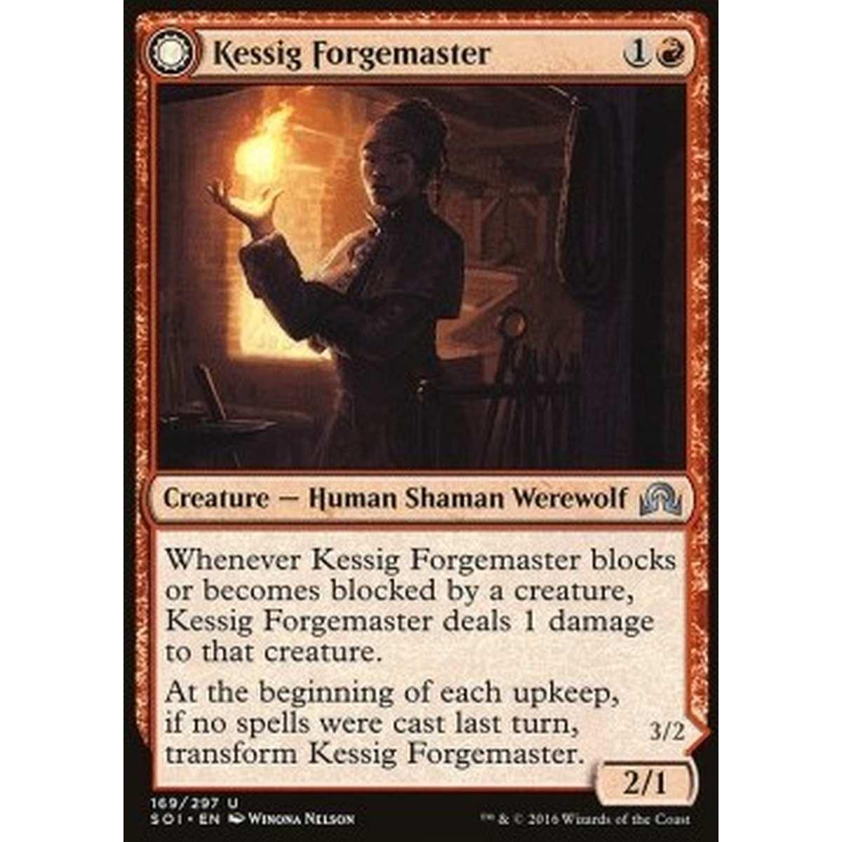 Kessig Forgemaster / Flameheart Werewolf - Maestra Forgiatrice di Kessig // Mannara Cuore di Fiamma - [SOI] [NM] [Foil]