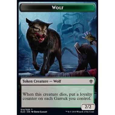Wolf Token (Black and Green 2/2) - Wolf Token (Black and Green 2/2) - [XELD] [NM]