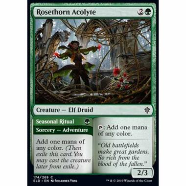 Rosethorn Acolyte // Seasonal Ritual - Accolita del Rosaspino // Rito Stagionale - [ELD] [NM]