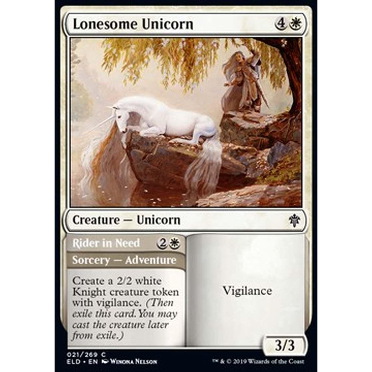 Lonesome Unicorn // Rider in Need - Unicorno Solitario // Cavalcante senza Destriero - [ELD] [NM]