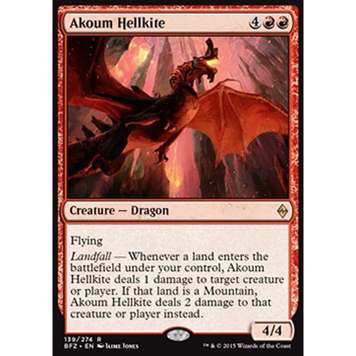 Akoum Hellkite - Nibbio Infernale di Akoum - [BFZ] [NM] [Foil]