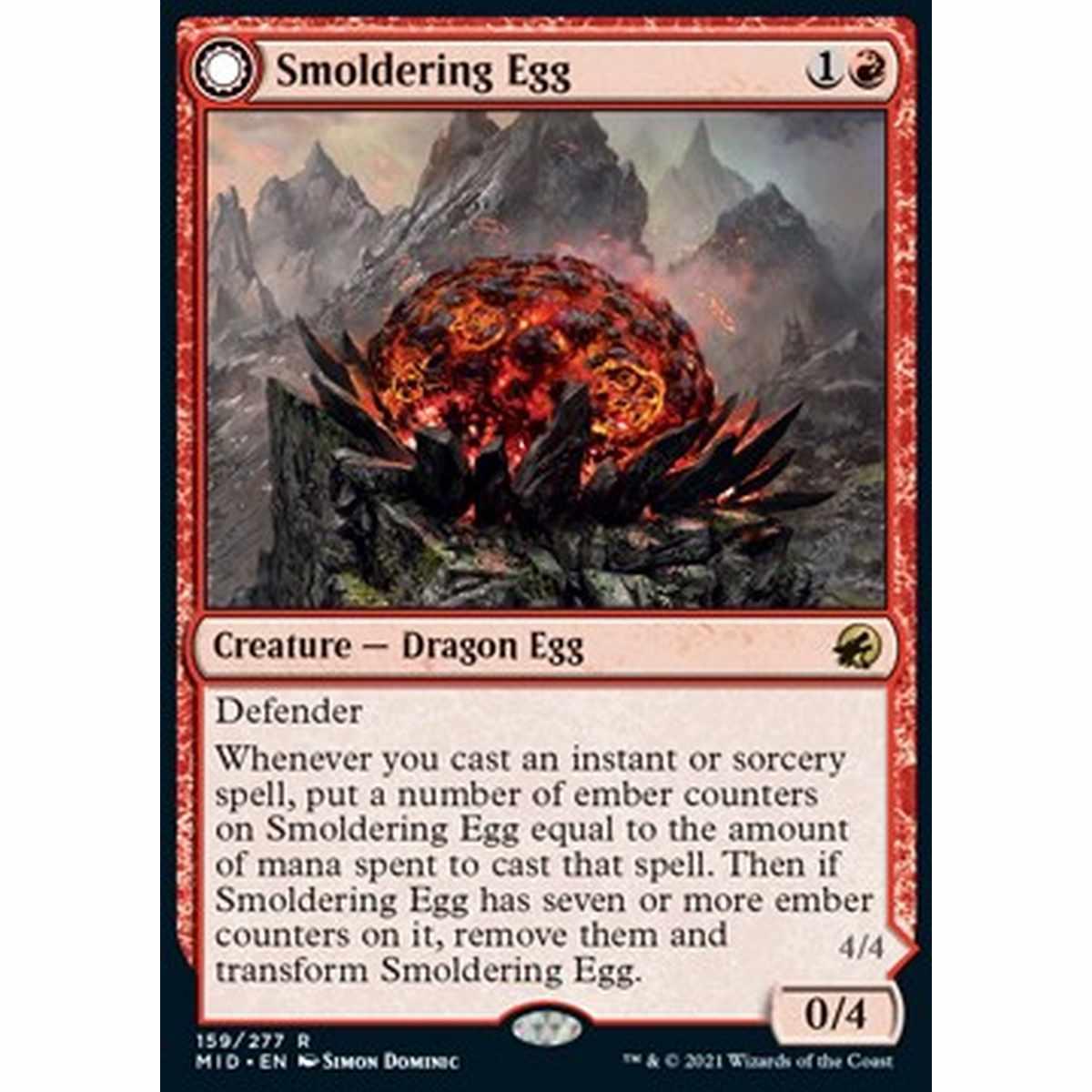 Smoldering Egg // Ashmouth Dragon - Smoldering Egg // Ashmouth Dragon - [MID] [NM]
