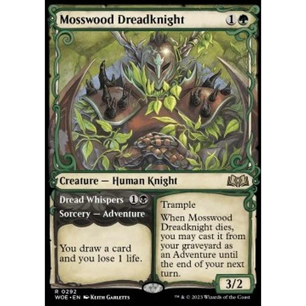 Mosswood Dreadknight // Dread Whispers - Mosswood Dreadknight // Dread Whispers - [XWOE] [NM] [Foil]