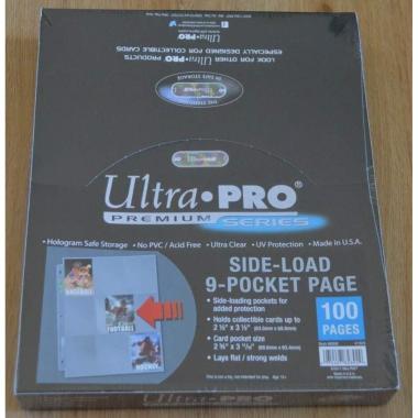 100 FOGLI Premium Side-Load 9 Tasche Pagine per Album ad Anelli