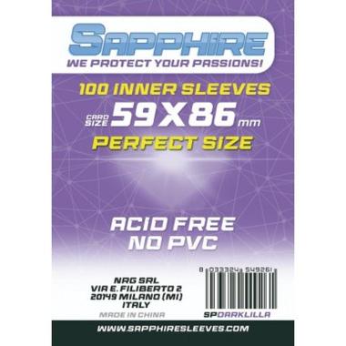 Sapphire Sleeves: 100 Bustine 59x86 mm Perfect Size Yugioh