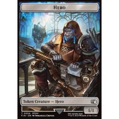 Hero Token (W 1/1)// Wizard Token (B 0/1) (V.7) - Hero Token (W 1/1)// Wizard Token (B 0/1) (V.7) - [TFIN][NM]