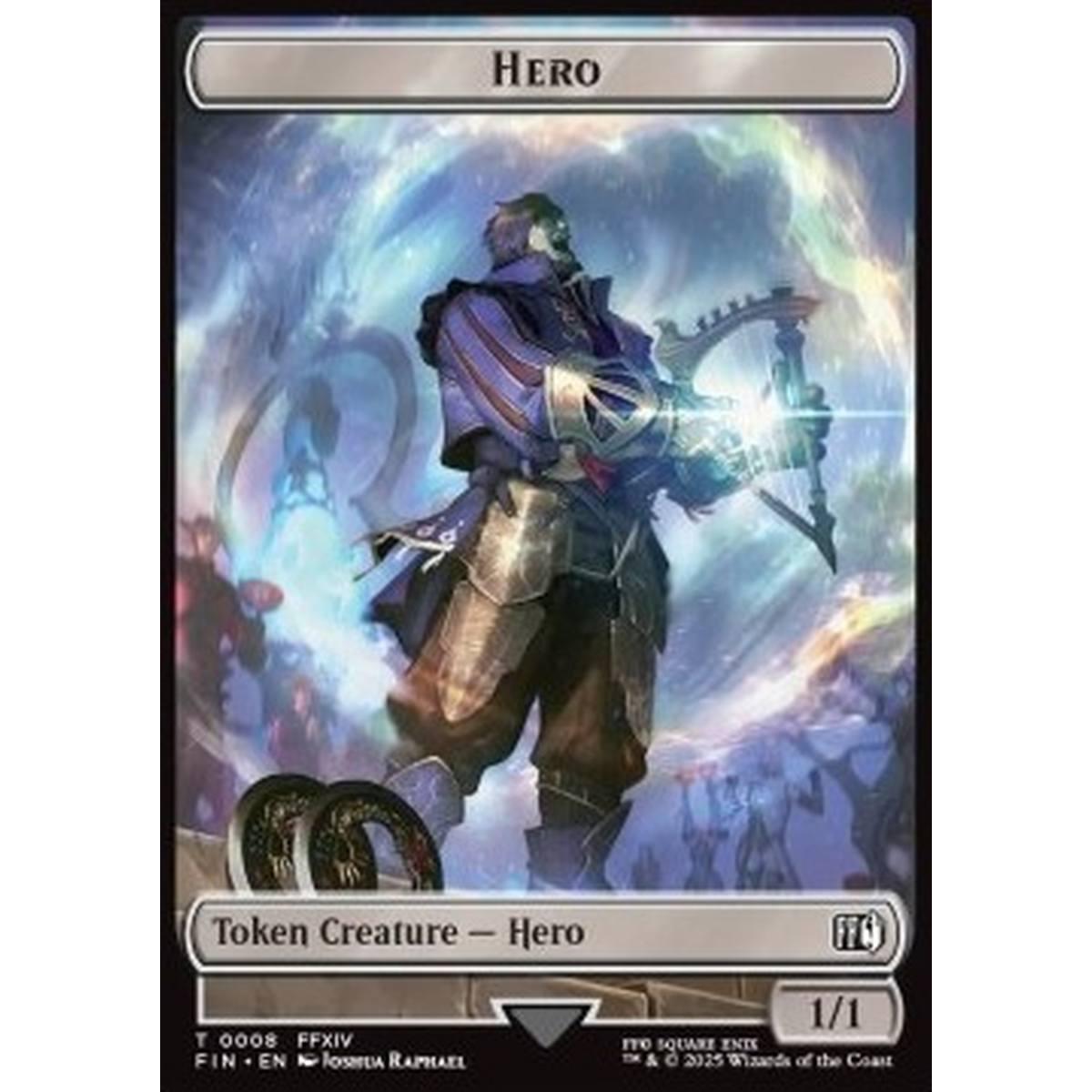Hero Token (W 1/1) // Frog Token (G 1/1) (V.1) - Hero Token (W 1/1) // Frog Token (G 1/1) (V.1) - [TFIN][NM]