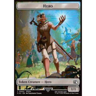 Hero Token (W 1/1) // Knight Token (W 2/2) (V.1) - Hero Token (W 1/1) // Knight Token (W 2/2) (V.1) - [TFIN][NM]