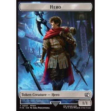 Hero Token (W 1/1) // Bird Token (G 2/2) (V.2) - Hero Token (W 1/1) // Bird Token (G 2/2) (V.2) - [TFIN][NM]