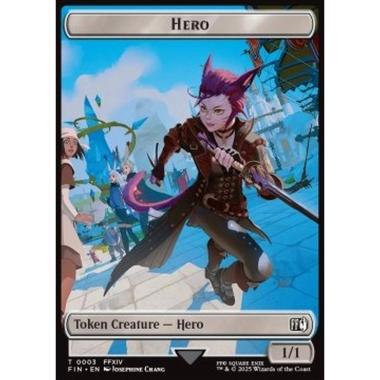 Hero Token (W 1/1)// Wizard Token (B 0/1) (V.6) - Hero Token (W 1/1)// Wizard Token (B 0/1) (V.6) - [TFIN][NM]