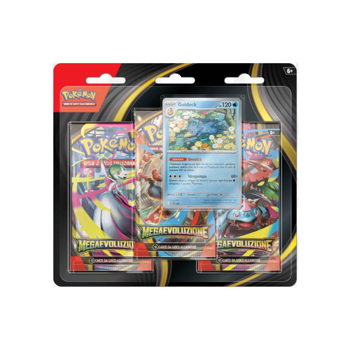 Megaevoluzione 3 Bustine/Pack Blister con promo Golduck