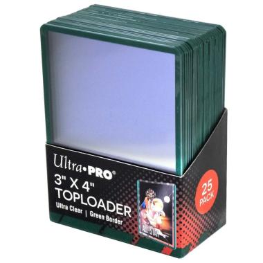 25 Toploader Ultra Pro 3" x 4" Regular Green Border