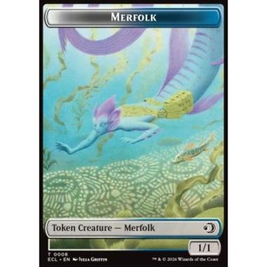Merfolk Token (WU 1/1) // Worm Token (BG 1/1) - Merfolk Token (WU 1/1) // Worm Token (BG 1/1) - [TECL][NM]