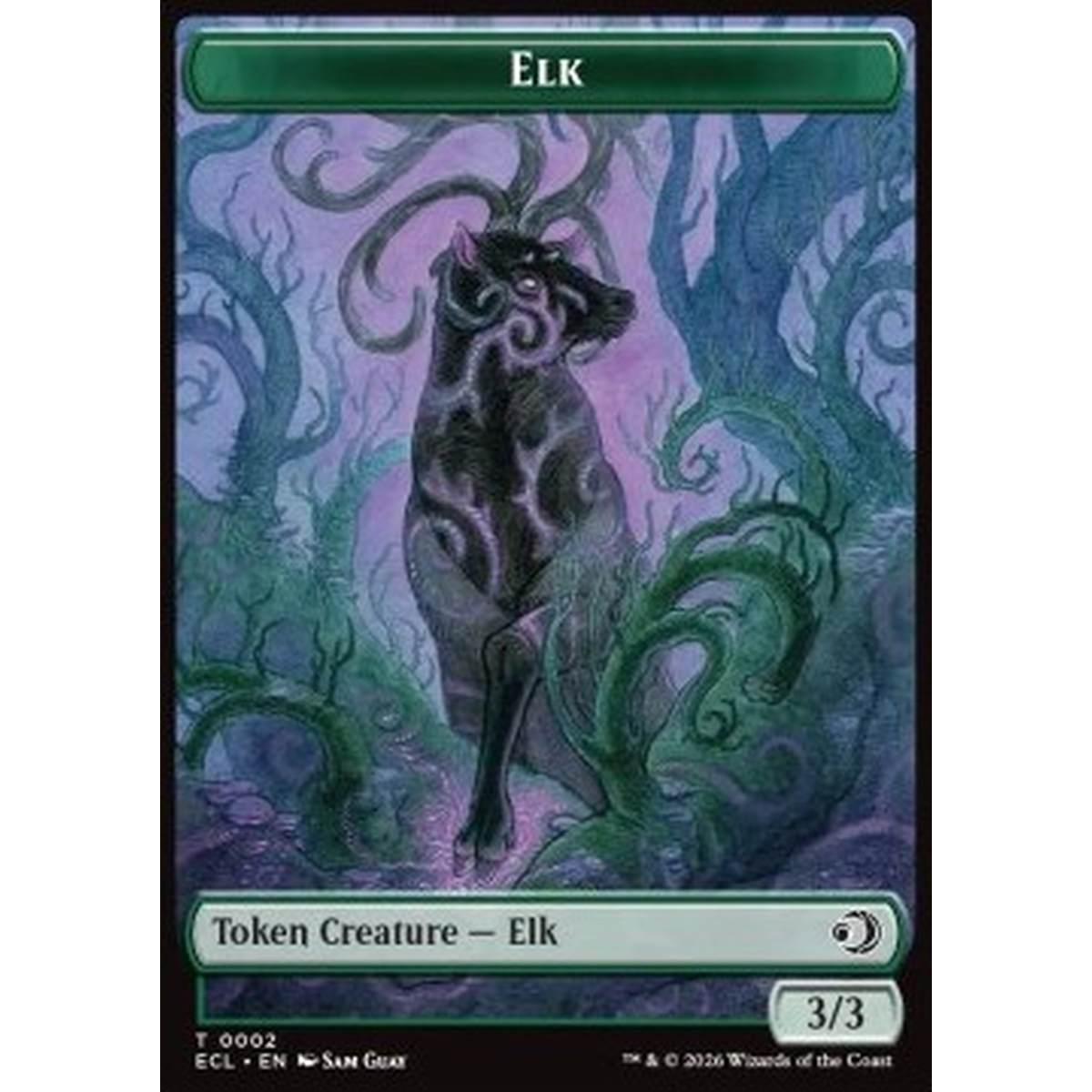 Elk Token (G 3/3) // Oko, Shadowmoor Scion Emblem - Elk Token (G 3/3) // Oko, Shadowmoor Scion Emblem - [TECL][NM]