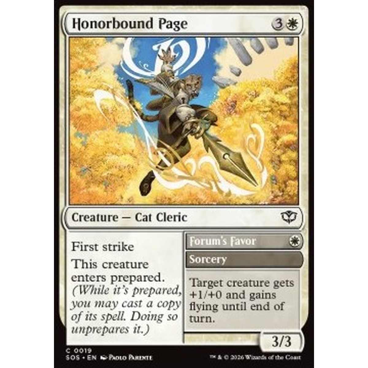 Honorbound Page // Forum's Favor - Honorbound Page // Forum's Favor - [SOS][NM]