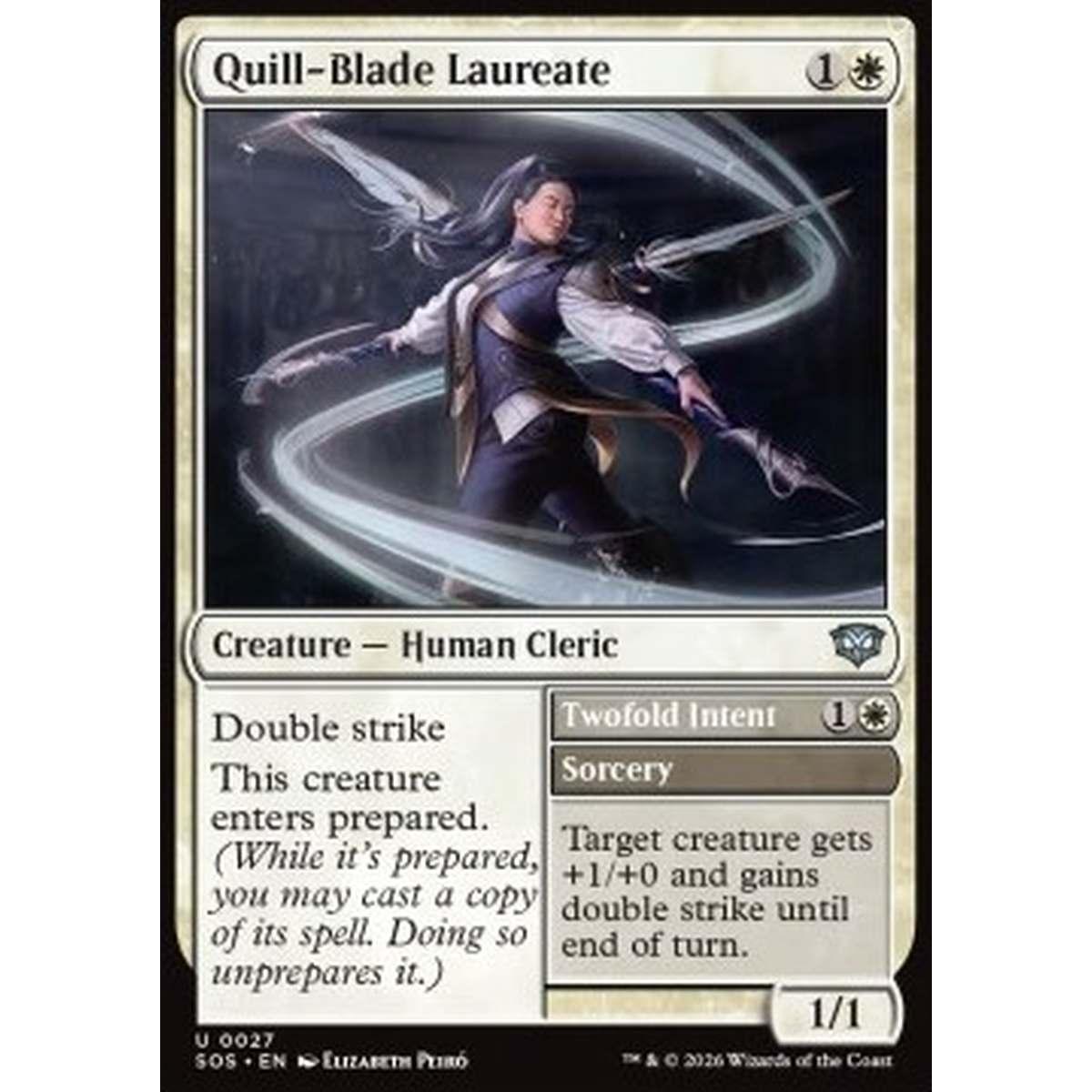 Quill-Blade Laureate // Twofold Intent - Quill-Blade Laureate // Twofold Intent - [SOS][NM] [Foil]
