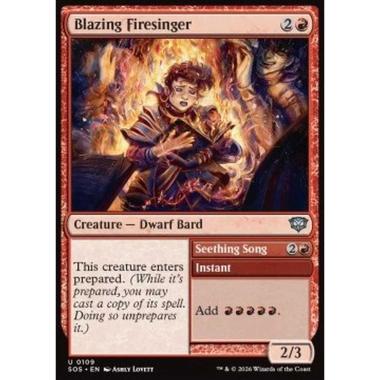 Blazing Firesinger // Seething Song - Blazing Firesinger // Seething Song - [SOS][NM] [Foil]