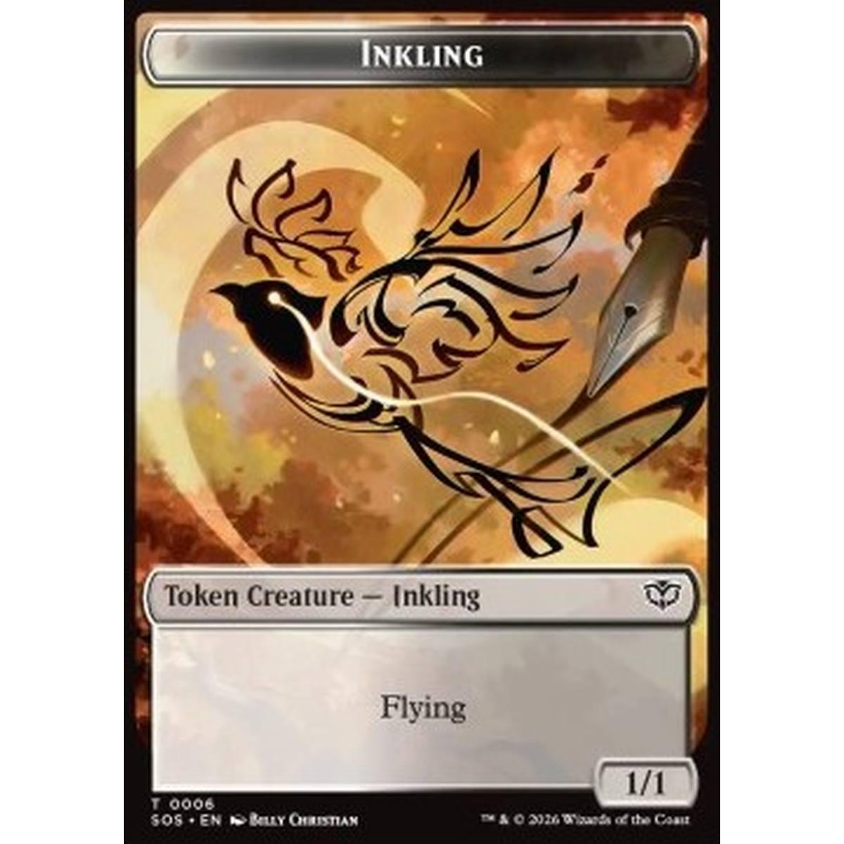 Inkling Token (WB 1/1) // Spirit Token (RW 2/2) (V.2) - Inkling Token (WB 1/1) // Spirit Token (RW 2/2) (V.2) - [TSOS][NM]